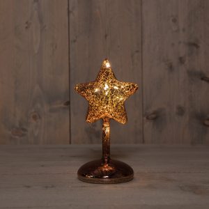 Anna's Collection Led Kerstster op voet brons - 19 cm