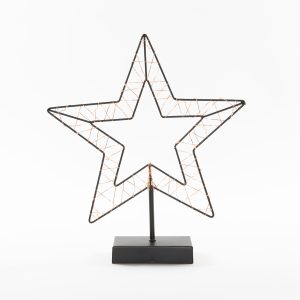 Anna's Collection Led Indoor kerstster zwart - 29.5x34.5cm