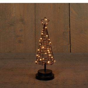 Anna's Collection Led 3D kerstboom zwart - 30 cm