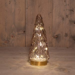 Anna's Collection Led glazen boom roze - 10.5x24.5cm