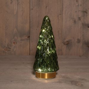 Anna's Collection Led glazen boom groen - 10.5x24.5