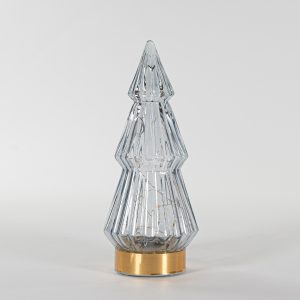 Anna's Collection Led glazen boom grijs - 10x23.5cm