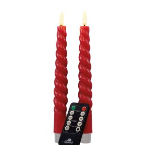 Anna's Collection Led dinerkaarsen Swirl rood