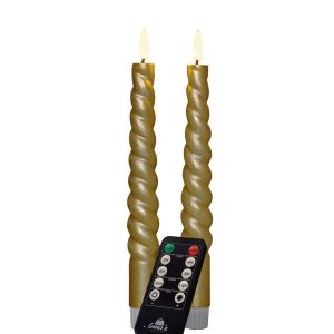 Anna's Collection Led dinerkaarsen Swirl goud