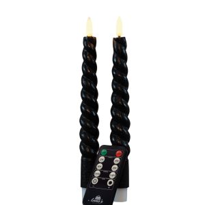 Anna's Collection Led dinerkaarsen Swirl zwart