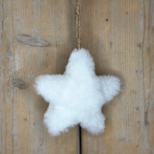 Pluche Ster wit