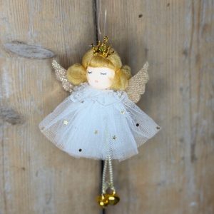 Engeltje met belletjes wit-goud