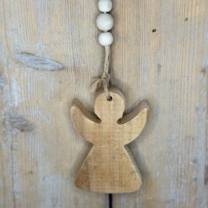 Houten Engeltje met kralen