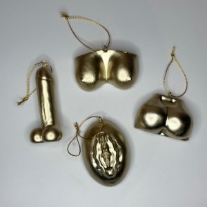 Body Kerstornament goud, set van 4 stuks