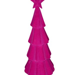 Kerstboom fluweel roze, groot