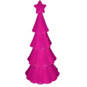 Kerstboom fluweel roze, middel
