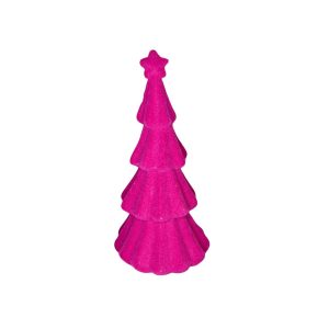 Kerstboom fluweel roze, klein