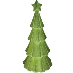 Kerstboom fluweel groen, middel